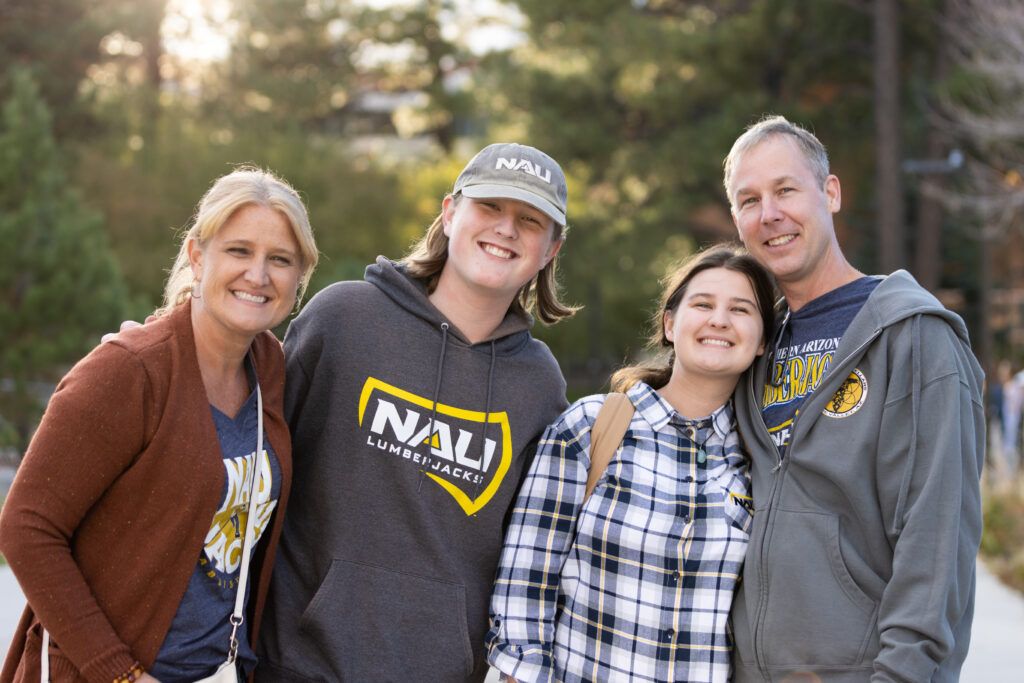 Parents and N A U students on Flagstaff campus for Family Weekend.